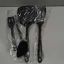 Silicone Spatula Set, 600F Heat Resistant Silicone Spatula Turner Flipper for Cooking, Non Stick and Non Scratch Kitchen Utensils for Eggs & Pancakes, 4 Pack, Black