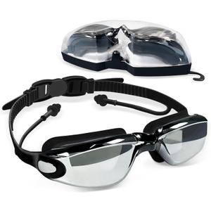 Airoads Shortsighted Swim Goggles Nearsighted Swimming Goggles Leakproof Anti Fog Swimming Goggles for Adult Men Women Youth (-4, Black)