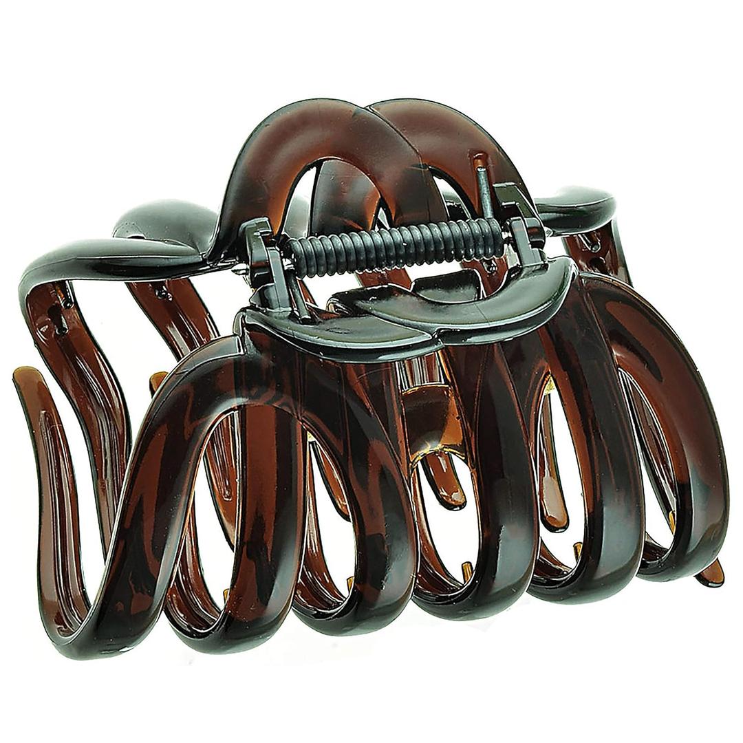 Camila Paris AD718 Octopus French Hair Clips for Women Thick Hair, Large Hair Clips for Thick Hair for Curly Wavy Long Hair, Strong No-Slip Grip Hair Claw Clip Big Hair Clips for Women. Made in France (Tortoise Shell)