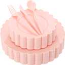 WONDERFUL 150 Pcs Pink Plastic Plates Disposable Plastic Dinnerware Set Pink Plate and Silverware Set Disposable Plates for Party Wedding & Bridal Shower Party Mothers Day Decor 30 Guests