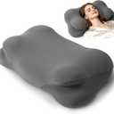 Cloud Pillow Ergonomic Cervical Memory Foam Pillow, Breathable Neck Support (grey)
