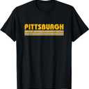 Pittsburgh Vintage 80s Retro Style T-Shirt, Xl, Womens, Black
