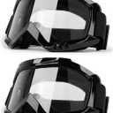 Professional Motorcycle Motocross Goggles 2-Pack Dirt Bike ATV Riding Racing Wide vision Glasses Anti-Fog Scratch Windproof Dustproof Goggles for Adult Youth Kids Clear Lens