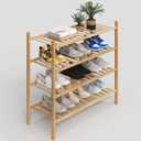 Z&L HOUSE 4-Tier Shoe Rack for Closet, Stackable Shoes Rack Organizer Free Standing Shoe Shelf for Entryway And Closet Hallway, Multifunctional Bamboo Rack in Different Combinations (4-Tier)
