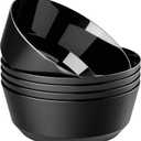 Hioasis 8 Pack Plastic Serving Bowls 128oz Black Plastic Bowls Heavy Duty Disposable Serving Bowls for Party Snack & Salad & Candy & Bar Buffet & Wedding