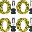 ZAIYW Battery Fairy Lights 4 Pack 16.5Ft 50 LED Fairy Lights with Remote Timer 8 Modes, Dark Green Copper Wire Waterproof Fairy String Lights for Bedroom Christmas Tree Garland Decor (Warm White)