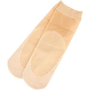 10 Pairs Women's Sheer Silky Short Stockings Nylon Cotton Spandex Blend Ultra Thin Elastic Ankle Socks Lace Accent for Business Formal and Everyday Wear - Skin