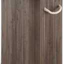 Whitmor Laundry Hamper with Rope Handles Bamboo, 12.25x16.25x23.375, Dark Stain