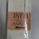 Narrow Striped Cotton Linen Blended Dinner Cloth Napkins - Set of 12 (40 x 30 cm) - for Events & Home Use (Green)