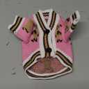 Small Dog Sweaters Cute Bear Dog Cardigans Clothes for Small Medium Dogs Boy Girl Puppy Cat Knitting Cardigan Outfits Dogs Winter Coats Warm Pet Doggy Clothes Soft Knitwear (Pink, X-Small)