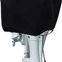 Outboard Motor Cover Waterproof & Heavy-Duty, 600D Oxford Fabric Outdoor Universal Fit Boat Motor Cover for Yamaha, Mercury, Suzuki, Tohatsu, Honda, Boat Engine Cover Fits UP-20HP Black