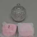 Qopoto 5 Pieces Large Body Powder Puff and Powder Container, Crystal Case for Dust Puff, Powder applicator with Box for Face and Body (Clear, Crown)