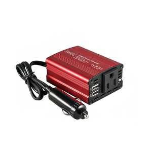 FOVAL 150W Car Power Inverter 12V DC to 110V AC Converter Vehicle Adapter Plug Outlet with 3.1A Dual USB Car Charger for Laptop Computer (Classic Red)