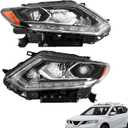 Replacement for Rogue 2014 2015 2016 Headlight Assembly Projector w/DRL Left and Right Side Pair