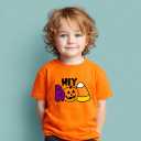Halloween Shirts for Toddler Boys Girls Kids 2-8 Years, Unisex Pumpkin Ghost Bat Soft Cotton Short Sleeve Tee (Hey)