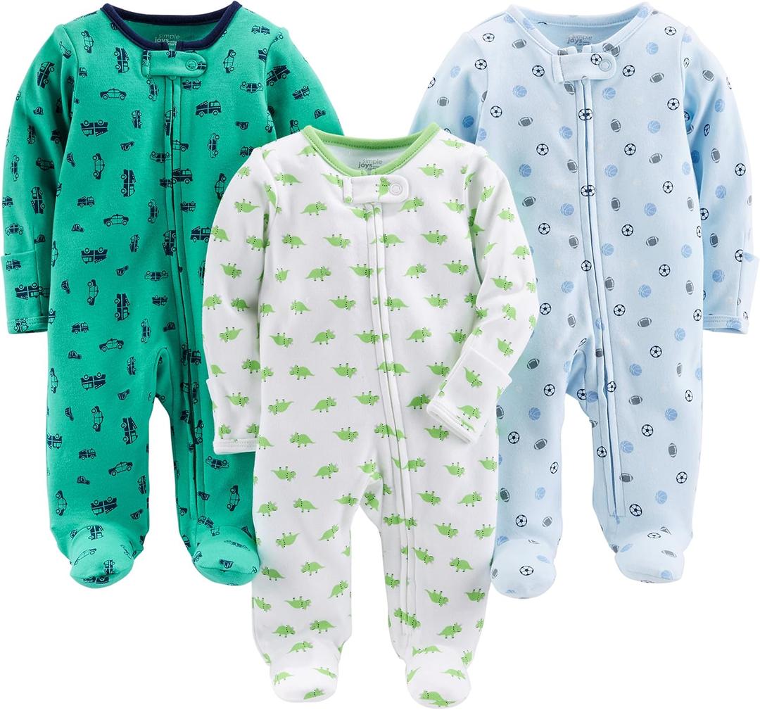 Simple Joys by Carter's Baby 3-Pack Neutral Sleep and Play (Green)  Preemie