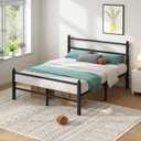 Queen Bed Frame with Headboard and Footboard, 14 Inch Metal Platform Bed Frame Queen Size with Steel Slat Support, No Box Spring Needed, Noise Free, Easy Assembly,