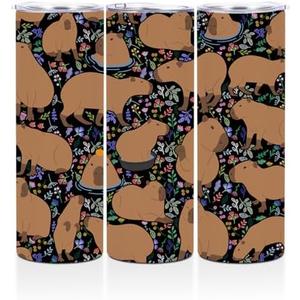 Capybara Gifts, 20 Oz Straight Skinny Tumblers, Stainless Steel Tumbler, Double Wall Vacuum Travel Mug, Capybara Stuff Animal Coffee Cup, Insulated Coffee Mug Thermal Cup for Home, Office, Outdoor