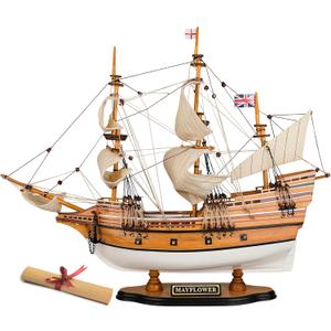SAILINGSTORY Wooden Model Ship Mayflower 1/60 Scale Replica Sailing Ship Model Sailboat Decor