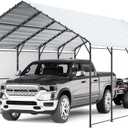 VEVOR Heavy Duty Metal Carport, 13' x 26' Outdoor Carport with Galvanized Steel Frame & Roof, Car Tent Garage Shade with Removable Sidewalls, Multi-Use Car Shelter for Pickup, Boat, Car & Tractors