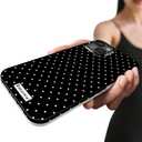 Compatible with iPhone 15 Case, with Polka Dot Aesthetics Design Simple Case for Women Girl, Cute Fashion Soft TPU Slim Protection Phone Case for iPhone 15 6.1'' - Black