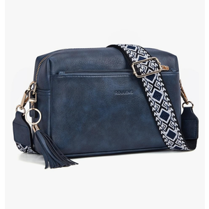 Triple Zip Small Crossbody Bag for women,Wide Strap Cell Phone Purse Shoulder Handbag Wallet with Credit Card Slots