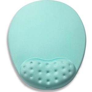 BRILA Large Mouse Pad with Ergonomic Memory Foam Wrist Rest Support - Massage Holes Design - Skidproof Pu Bottom - Wrist Fatigue/Pain Relief Mousepad with Elbow Hand Cushion for Gaming & Work (Aquamarine)