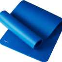 Amazon Basics 1/2 Inch Extra Thick Exercise Yoga Mat with Carrying Strap for Home Workouts and Fitness, Non-Slip, Cushioned Support, 74" x 24" x 0.5", Blue