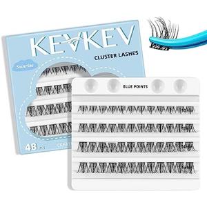 Pack of 2 KevKev Lash Clusters 48 Pcs Cluster Lashes Eyelash Clusters DIY Cluster Eyelash Extensions Individual Lashes Soft and Comfortable (Sunrise, D-10-16mix)