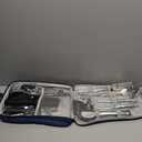 Life 2 Go 30 Pcs Camp Cooking Utensil Set & Outdoor Kitchen Gear Cookware Kit, Portable Compact Carry Case for Camping, Hiking, Travel, BBQ Grilling Stainless Steel Accessories Spoon & Fork, Navy