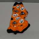 CuteBone Halloween Dog Sweater Dress, Soft and Stretchy Dog Clothes for Small Dogs Girl, Pumpkin Spider Puppy Sweater Pullover Ruffle Dress Pet Outfit Cat Apparel, Small, Halloween Orange
