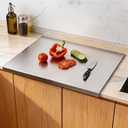 Stainless Steel Cutting Board for Kitchen (60 x 40cm / 23.6"L x 15.7"W), 304 Food Grade Stainless Steel Cutting Boards with Lip, Large Cutting Board Meat, Fruits, Vegetables, Bread and Baking