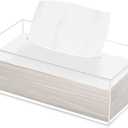 Clear Acrylic Tissue Box Holder, Rectangle Dispenser Tissue Box Cover for Bathroom, Bedroom Dresser, Countertop, Desk