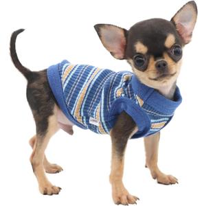LOPHIPETS 100% Cotton Rib Dog Shirt Vest for Small Dogs Teacup Chihuahua Yorkie Puppy Clothes Tank Tee-Blue/XS