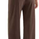 SUUKSESS Women Wide Leg Pants Elastic High Waisted Work Pants Flowy Palazzo Pants (Brown, XS)