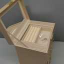 Jewelry Storage Box Jewelry Box Functional Faux Leather Jewelry Organizer Display Storage Case Gift for Girls or Women Large Capacity Storage Box Jewelry Display Stand (Color : Brown) (Beige)