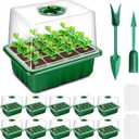 YAUNGEL Seed Starter Tray, 10 Pack 120 Cells Thicken Seed Starter Kit with Heightened Lids Humidity Dome Seedling Starter Trays for Indoor Gardening Plant, Green