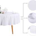 6 Pack White Round Tablecloths 90 Inches Table Cloth Stain and Wrinkle Resistant Washable Polyester Table Cover Fabric for Party, Wedding,Dining,and Banquet Decoration