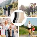 Women's Socks, Cotton Crew Socks with Seamless Toe, Womens Socks for Running, Casual, Office& School, 4 Pairs, Size 6-9 (Khaki)