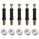 Wolfride 50 Sets Cam Lock Nuts and Cam Screws Furniture Connecting Cam Fitting with Dowel