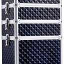 Professional Rolling Makeup Train Case Aluminum Trolley Case with 360° Rotation Wheels for Makuep Artist Cosmetic Suitcase Organizer with Lock and Key Diamond Pattern - Turquoise