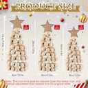 Thyle 3 Pcs Christmas Tree Decor 3 Sizes 6/8/10 Inch Small Boho Artificial Christmas Tree Tabletop Decor for Home Shelf Mantel Fireplace Table Party Supplies(Bead Style,Wood)