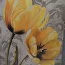 Yellow and Gray Flowers Canvas Wall Art Tulip Picture Prints Artwork Modern Floral Wall Decor for Living Room Bedroom Bathroom Decor Plant Painting Framed 2 Pieces, 16"W x 24"H inch x 2 pc
