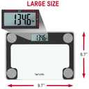 Taylor Digital Bathroom Scale for Body Weight with Travel Bag - Clear Glass Platform, 400 lb Capacity, Stainless Steel Accents, Triplex Display