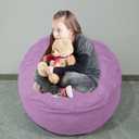 Bean Bag Chairs Cover for Kids(No Filler),2ft Stuffed Animal Bean Bag Storage for Kids Girls Toddlers Teens (Purple)