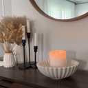 KULEDM Large Decorative Bowl Home Decor - 10in Ceramic White Scalloped Ruffle Fruit Bowl for Kitchen Counter, Dishwasher & Microwave Safe