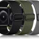 DaQin 3 Pack Stretchy Solo Loop Compatible with Apple Watch Bands for Men 49mm 46mm 45mm 44mm 42mm, Soft Nylon Braided Elastic Strap for iWatch Band Series 11 10 9 8 7 6 5 4 3 SE Ultra 3 Ultra 2 Ultra