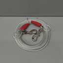 Petest 25ft Reflective Tie-Out Cable for Super Dogs Up to 250 Pounds (Red & Silver)