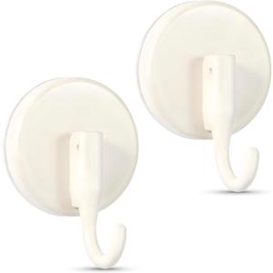 OUTXE Wreath Hanger for Front Door, Upgraded Suction Cup Reef Hook for Glass Window/Over Door, Christmas/Thanksgiving/Halloween/July 4th/Easter/Valentine/Spring/Summer/Fall (White, 2-Pack)