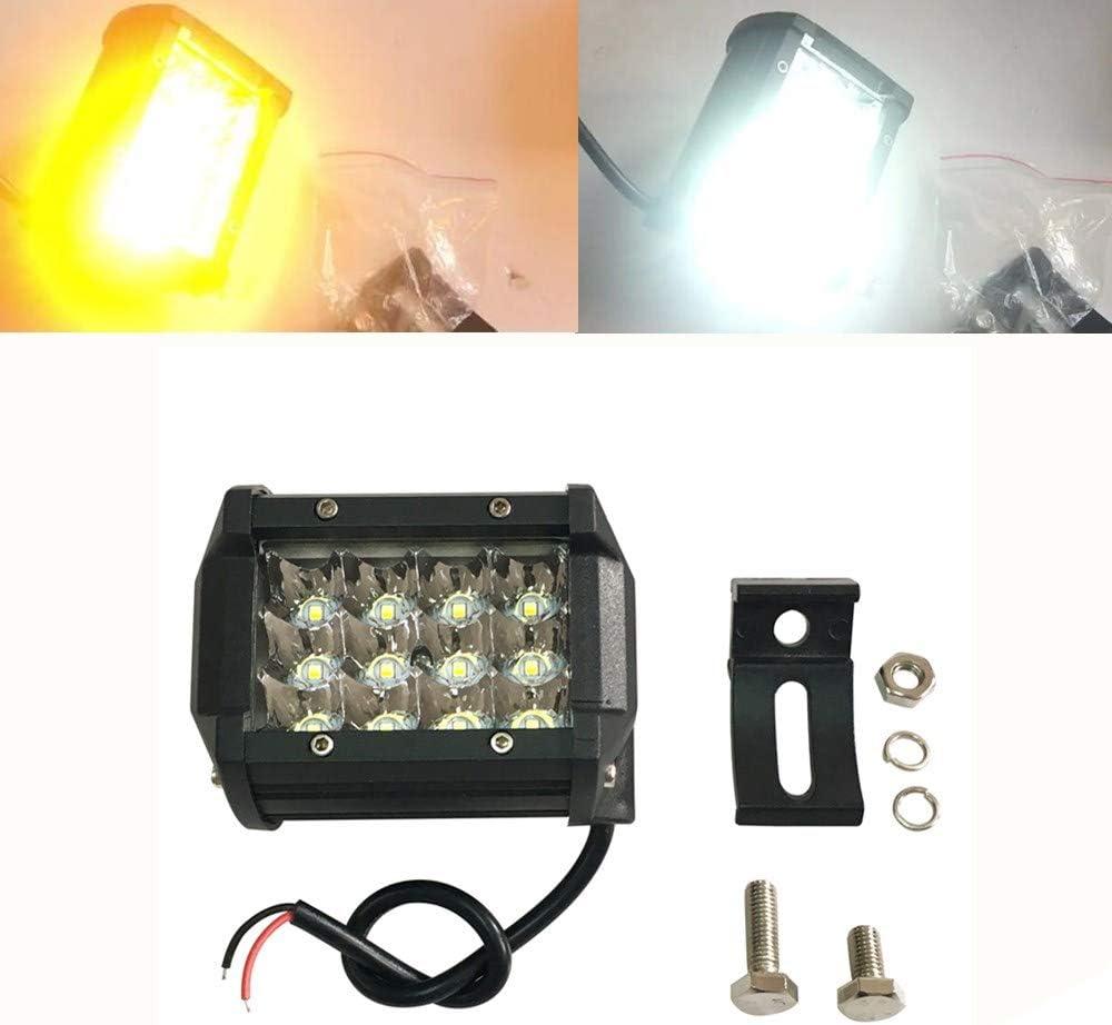 LED Pods 36W LED Driving Lights Off Road White/Amber Lamps 6000K Waterproof for Truck ATV UTV SUV Boat(6443)